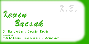 kevin bacsak business card