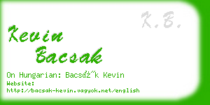 kevin bacsak business card